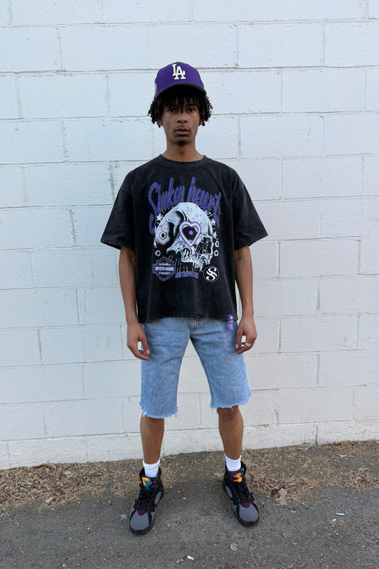 Oversized Purple "Art Heals Pain" Tee